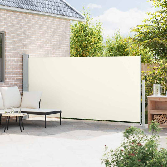 Vidaxl tuinscherm uittrekbaar 180x500 cm crèmekleurig