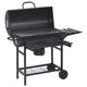 Vidaxl barbecuevat met wielen en schappen 115x85x95 cm staal zwart