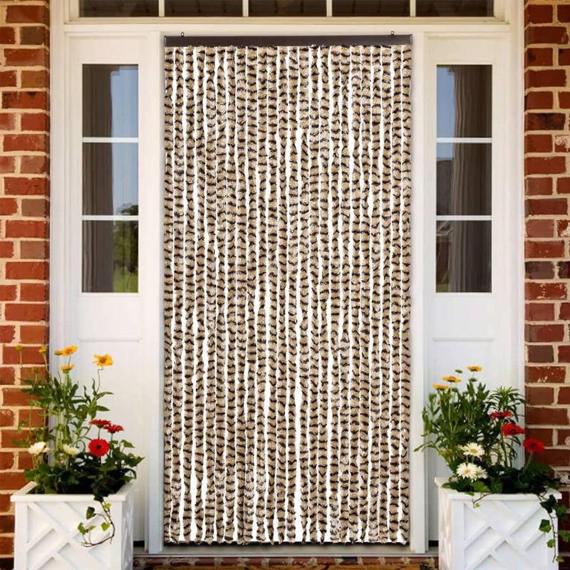Load image into Gallery viewer, Vidaxl vliegengordijn 100x220 cm chenille beige en bruin
