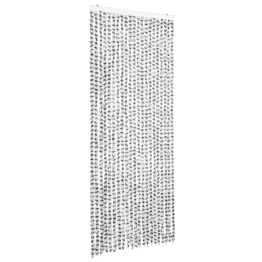 Vidaxl vliegengordijn 90x220 cm chenille licht- en donkergrijs