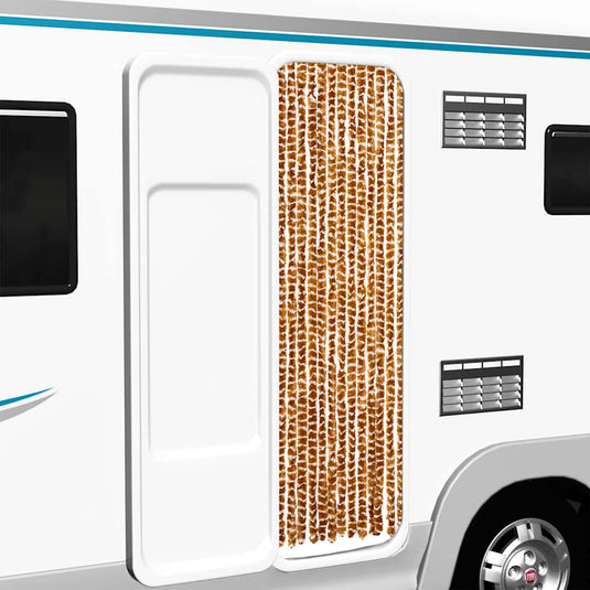 Vidaxl vliegengordijn 56x185 cm chenille oker en wit