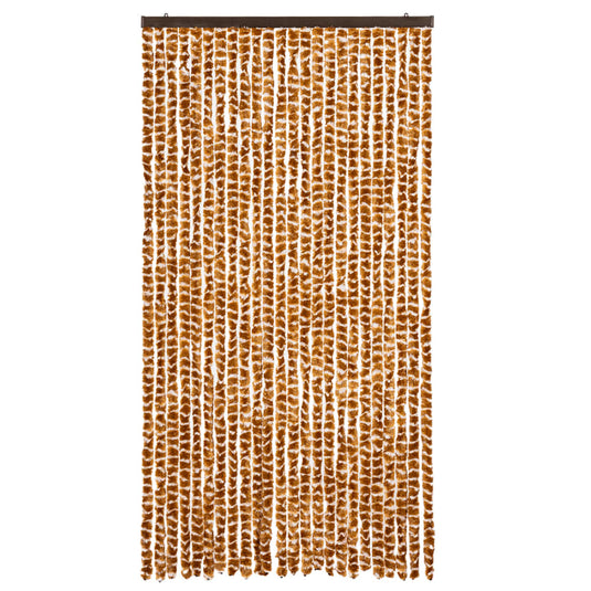 Vidaxl vliegengordijn 100x220 cm chenille oker en wit