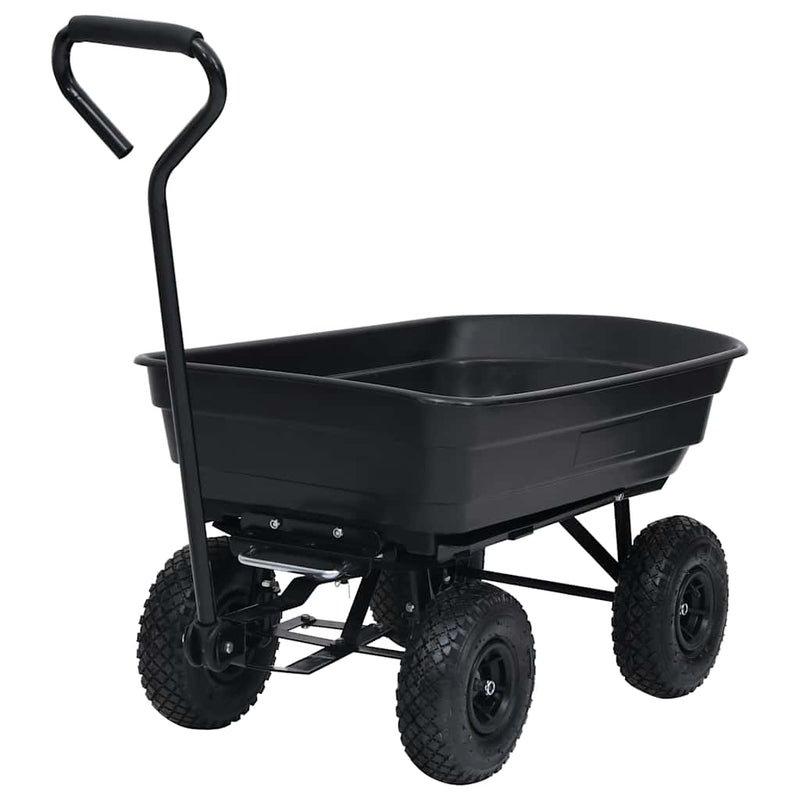 Cargue la imagen en el visor de la galería, Vidaxl tuinkiepwagen 300 kg 75 l zwart
