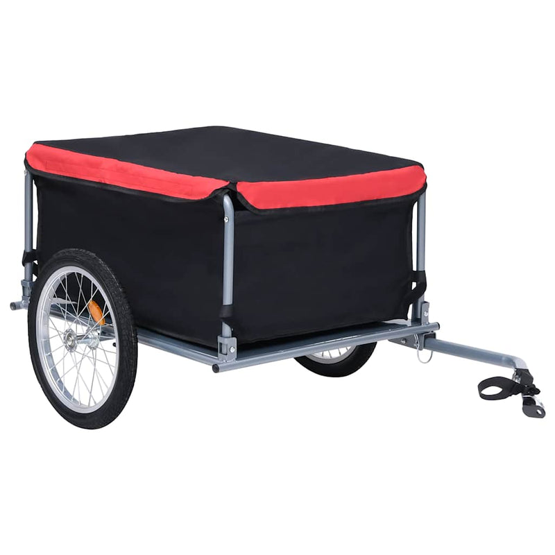 Laden Sie das Bild in Galerie -Viewer, Vidaxl fietstrailer 65 kg zwart en rood
