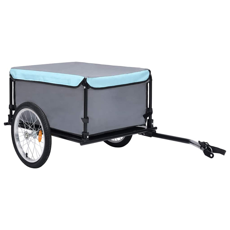 Chargez l'image dans la visionneuse de la galerie, Vidaxl fietstrailer 65 kg zwart en blauw
