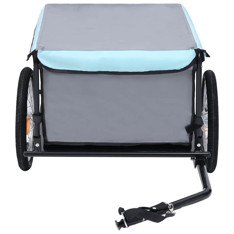 Chargez l'image dans la visionneuse de la galerie, Vidaxl fietstrailer 65 kg zwart en blauw
