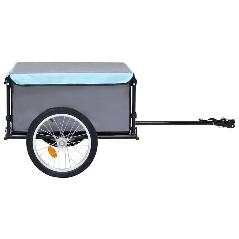 Chargez l'image dans la visionneuse de la galerie, Vidaxl fietstrailer 65 kg zwart en blauw
