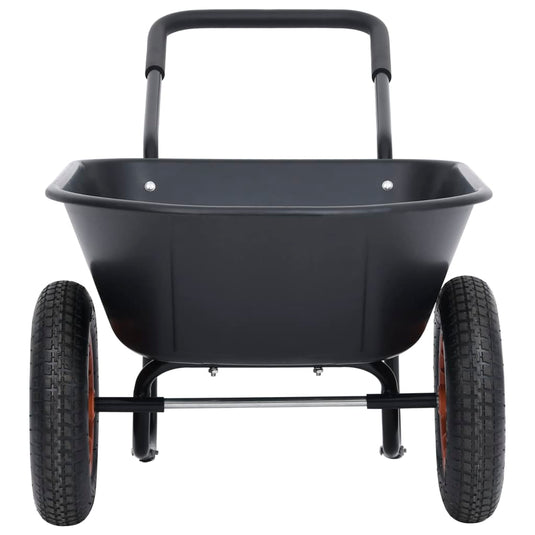 VidaXL Kruiwagen 100 kg 78 L zwart en oranje