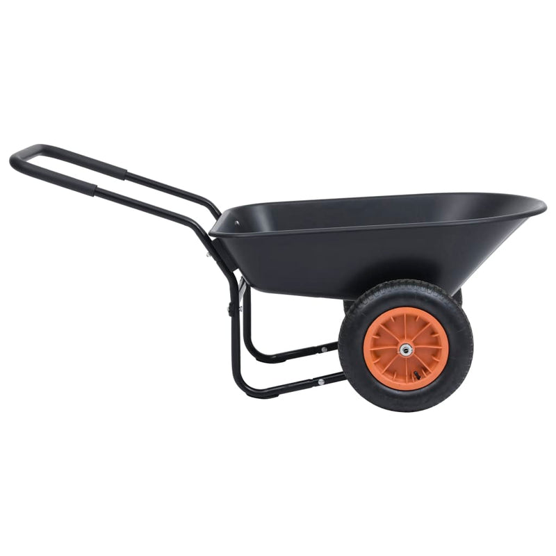 Load image into Gallery viewer, VidaXL Kruiwagen 100 kg 78 L zwart en oranje
