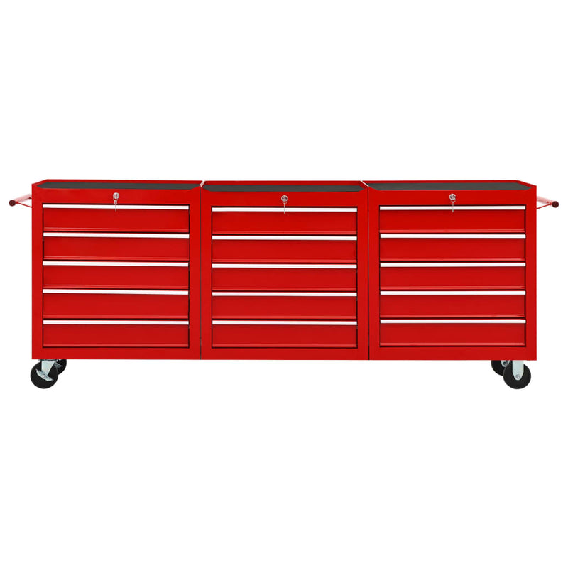 Load image into Gallery viewer, VidaXL Gereedschapswagen met 15 lades staal rood
