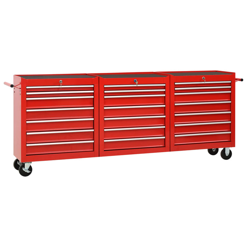 Load image into Gallery viewer, VidaXL Gereedschapswagen met 21 lades staal rood
