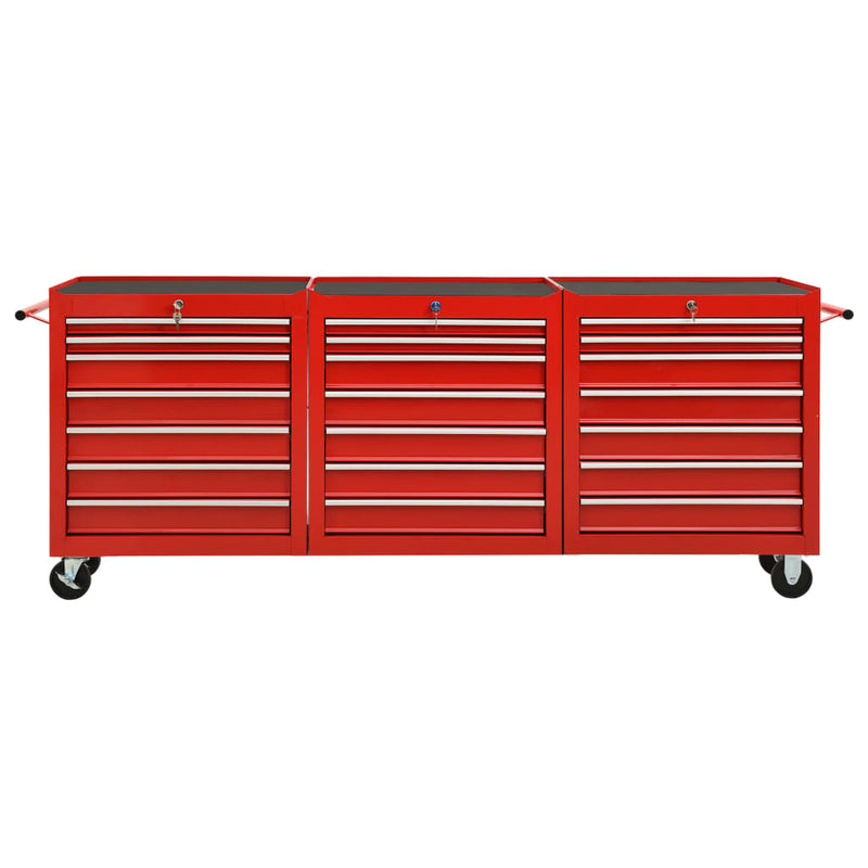 Load image into Gallery viewer, VidaXL Gereedschapswagen met 21 lades staal rood
