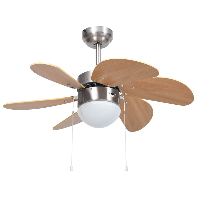 Load image into Gallery viewer, Vidaxl plafondventilator met lamp 76 cm lichtbruin
