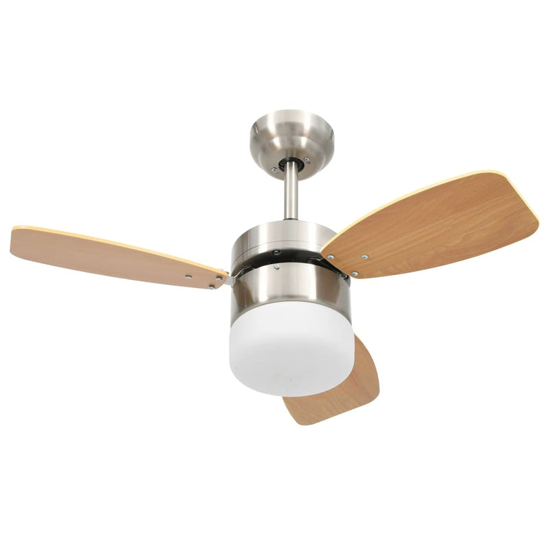 Load image into Gallery viewer, Vidaxl plafondventilator met lamp afstandsbediening 76 cm lichtbruin
