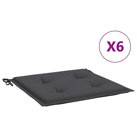 Vidaxl tuinstoelkussens 6 st 40x40x4 cm oxford stof antracietkleurig