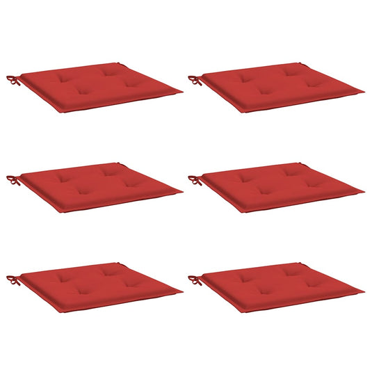 Vidaxl tuinstoelkussens 6 st 40x40x4 cm oxford stof rood