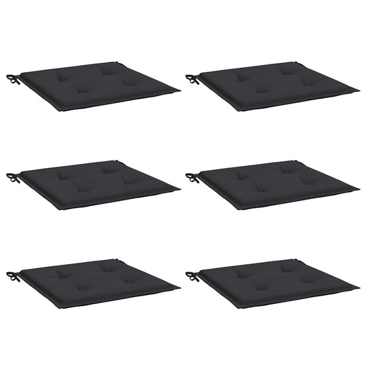 Vidaxl tuinstoelkussens 6 st 40x40x4 cm oxford stof zwart
