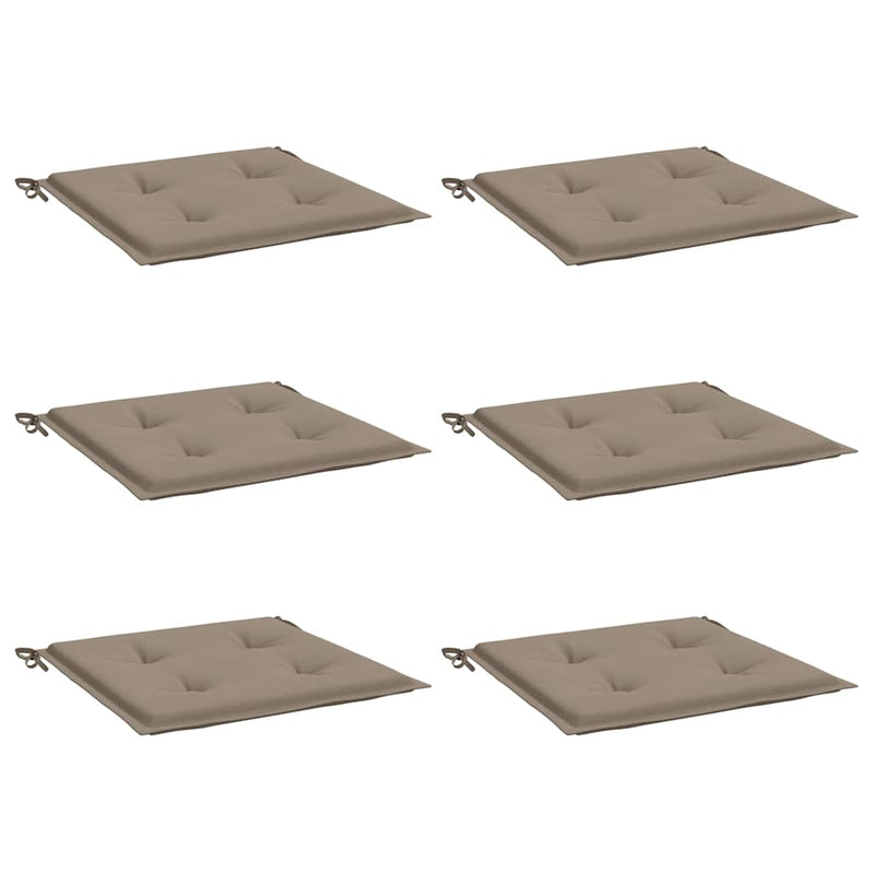 Chargez l'image dans la visionneuse de la galerie, Vidaxl tuinstoelkussens 6 st 40x40x4 cm oxford stof taupe
