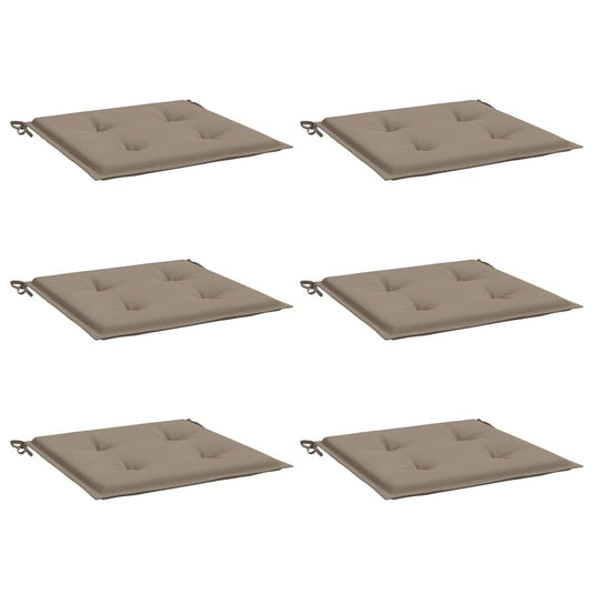 Vidaxl tuinstoelkussens 6 st 40x40x4 cm oxford stof taupe