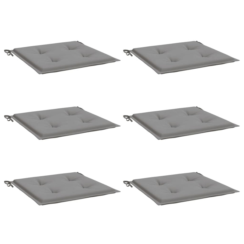 Cargue la imagen en el visor de la galería, Vidaxl tuinstoelkussens 6 st 50x50x4 cm oxford stof grijs
