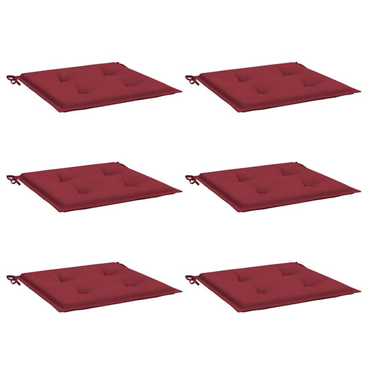 Vidaxl tuinstoelkussens 6 st 50x50x4 cm oxford stof wijnrood