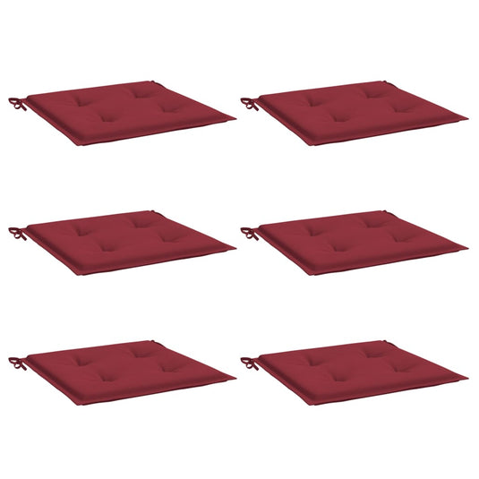Vidaxl tuinstoelkussens 6 st 50x50x4 cm oxford stof wijnrood