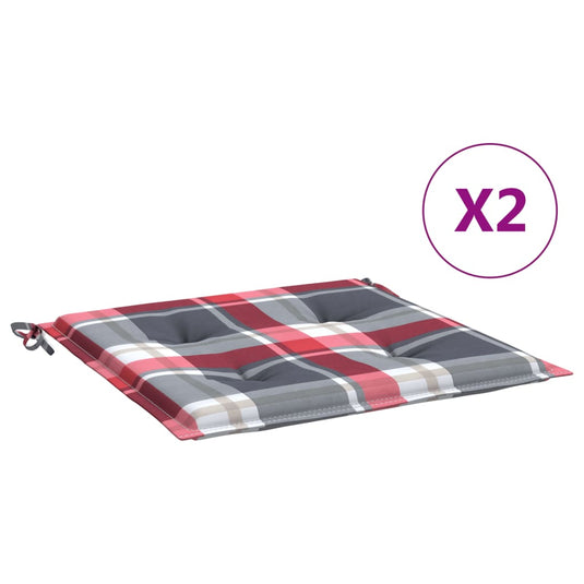 Vidaxl tuinstoelkussens 2 st 50x50x4 cm oxford stof ruitpatroon rood