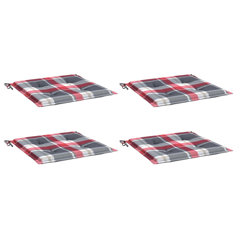 Load image into Gallery viewer, Vidaxl tuinstoelkussens 4 st 50x50x4 cm oxford stof ruitpatroon rood
