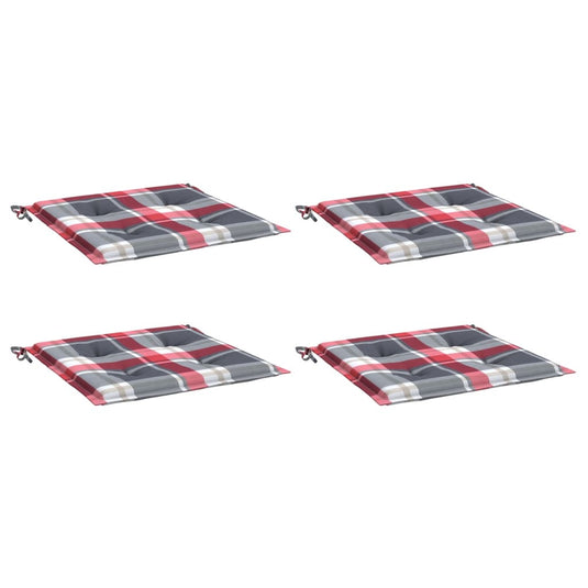 Vidaxl tuinstoelkussens 4 st 50x50x3 cm oxford stof ruitpatroon rood