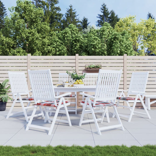Vidaxl tuinstoelkussens 6 st 50x50x4 cm oxford stof ruitpatroon rood