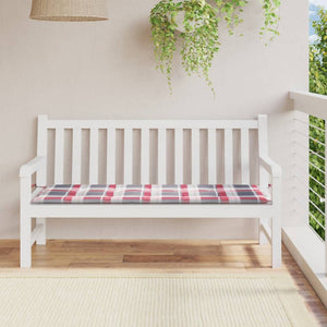 Vidaxl tuinbankkussen 150x50x3 cm oxford stof ruitpatroon rood