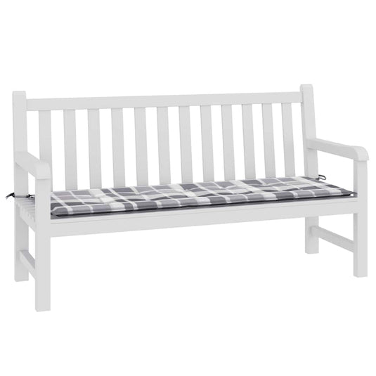 Vidaxl tuinbankkussen 150x50x4 cm oxford stof ruitpatroon grijs