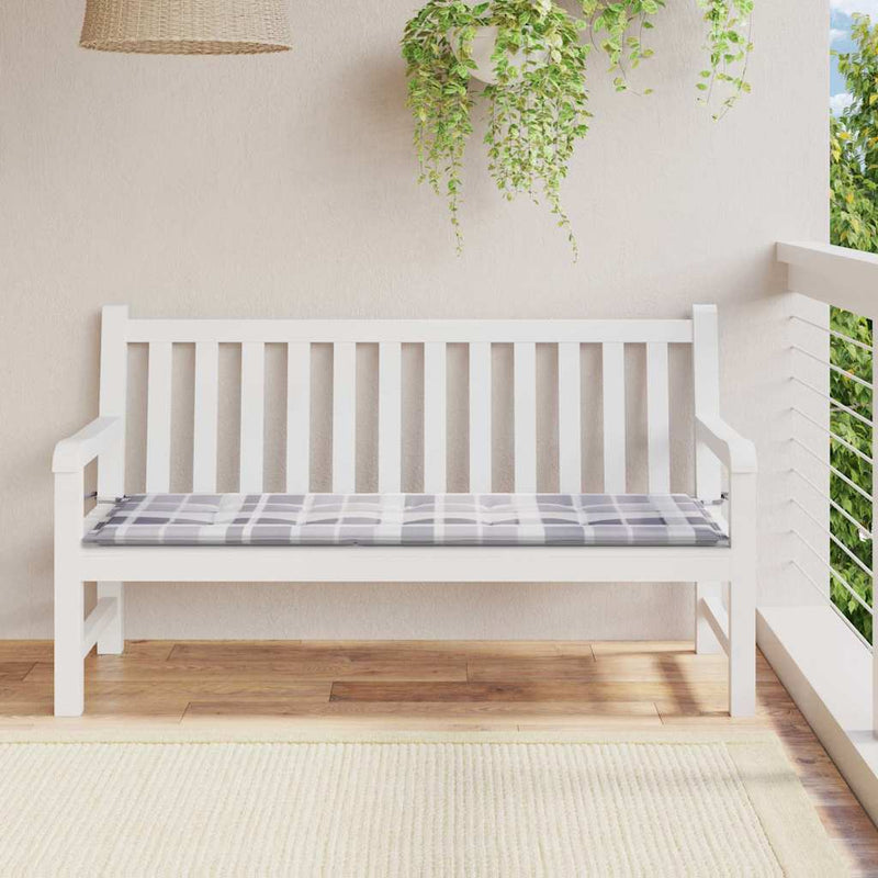 Load image into Gallery viewer, Vidaxl tuinbankkussen 150x50x4 cm oxford stof ruitpatroon grijs
