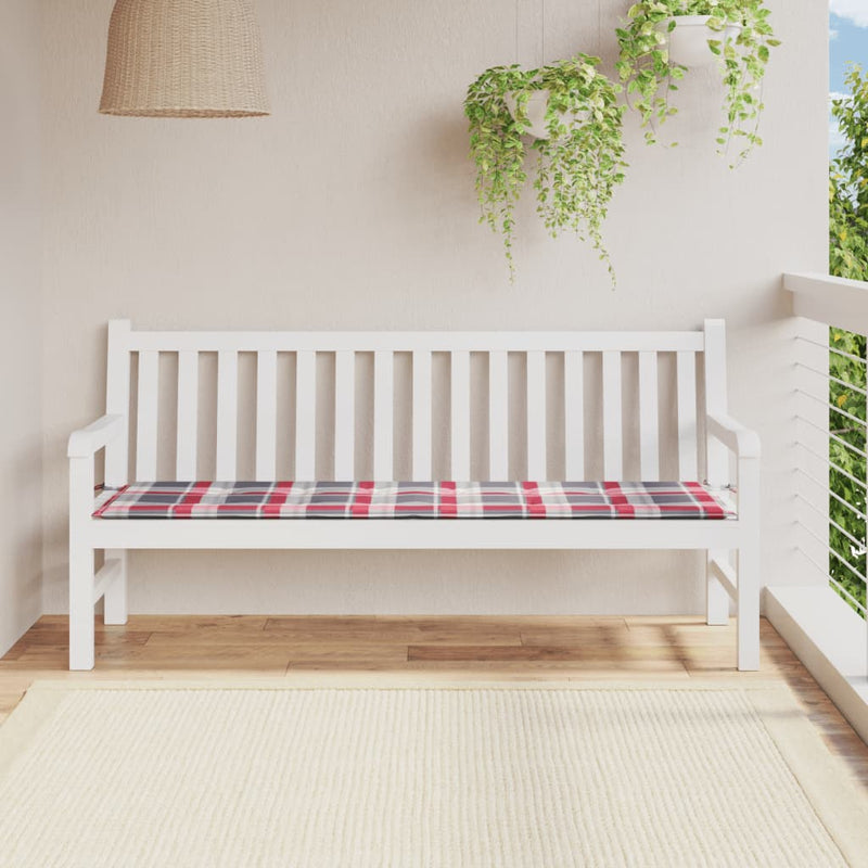 Load image into Gallery viewer, Vidaxl tuinbankkussen 180x50x3 cm oxford stof ruitpatroon rood
