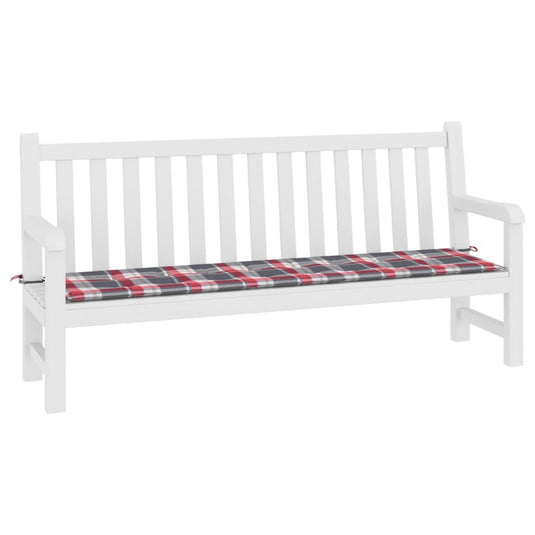 Vidaxl tuinbankkussen 200x50x4 cm oxford stof ruitpatroon rood