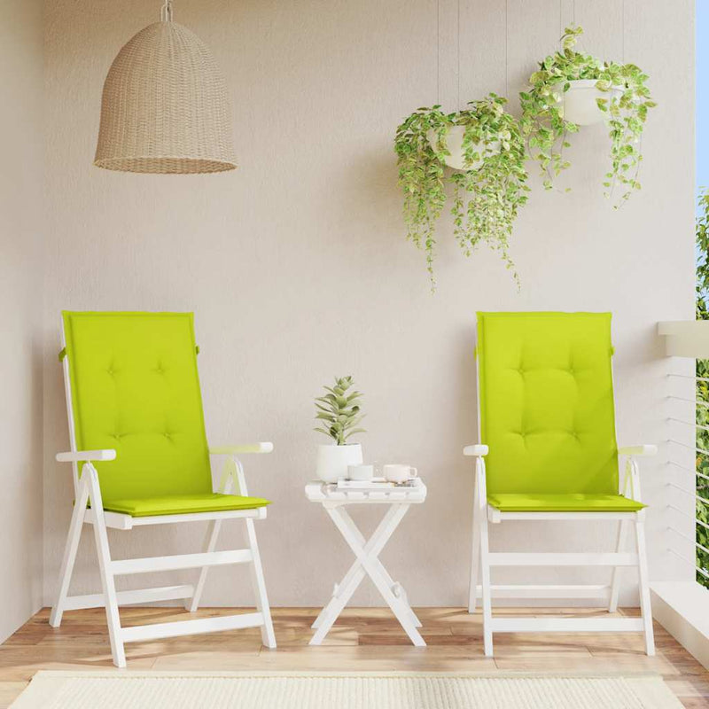 Chargez l'image dans la visionneuse de la galerie, Vidaxl tuinstoelkussens 2 st hoge rug 120x50x3 cm stof heldergroen
