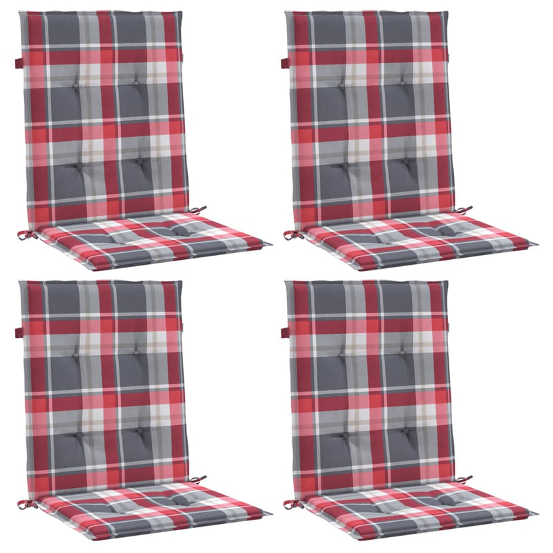 Load image into Gallery viewer, Vidaxl tuinstoelkussens 4 st 100x50x3 cm oxford stof ruitpatroon rood
