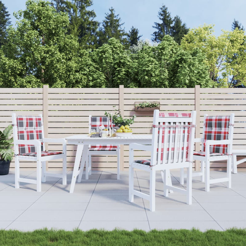 Load image into Gallery viewer, Vidaxl tuinstoelkussens 4 st 100x50x3 cm oxford stof ruitpatroon rood
