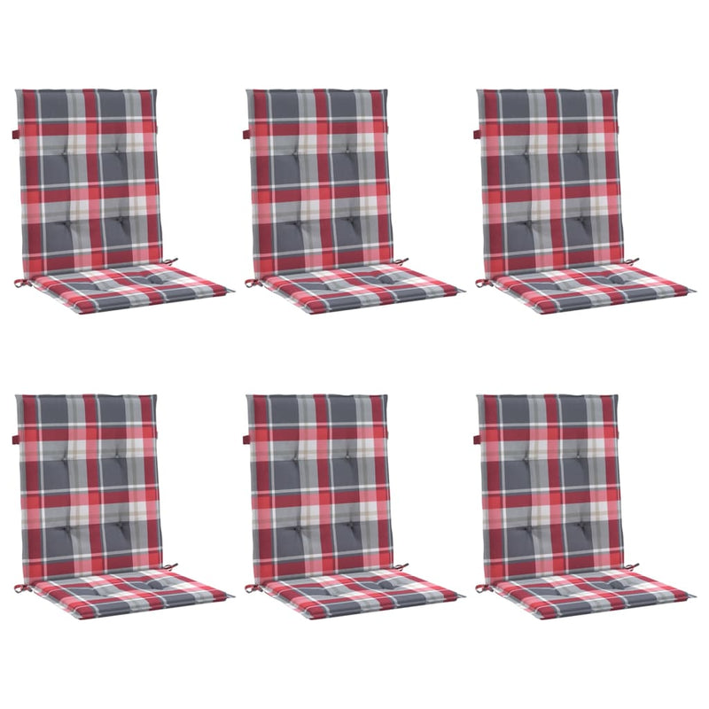 Load image into Gallery viewer, Vidaxl tuinstoelkussens 6 st 100x50x3 cm oxford stof ruitpatroon rood
