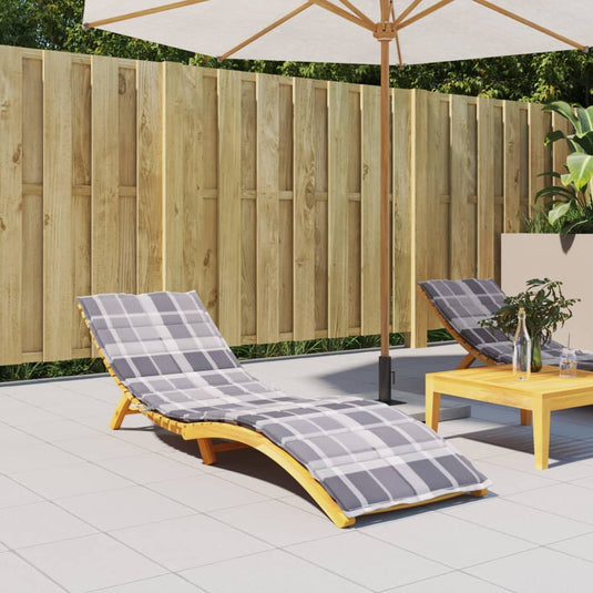 Vidaxl ligbedkussen200x60x3 cm oxford stof ruitpatroon grijs