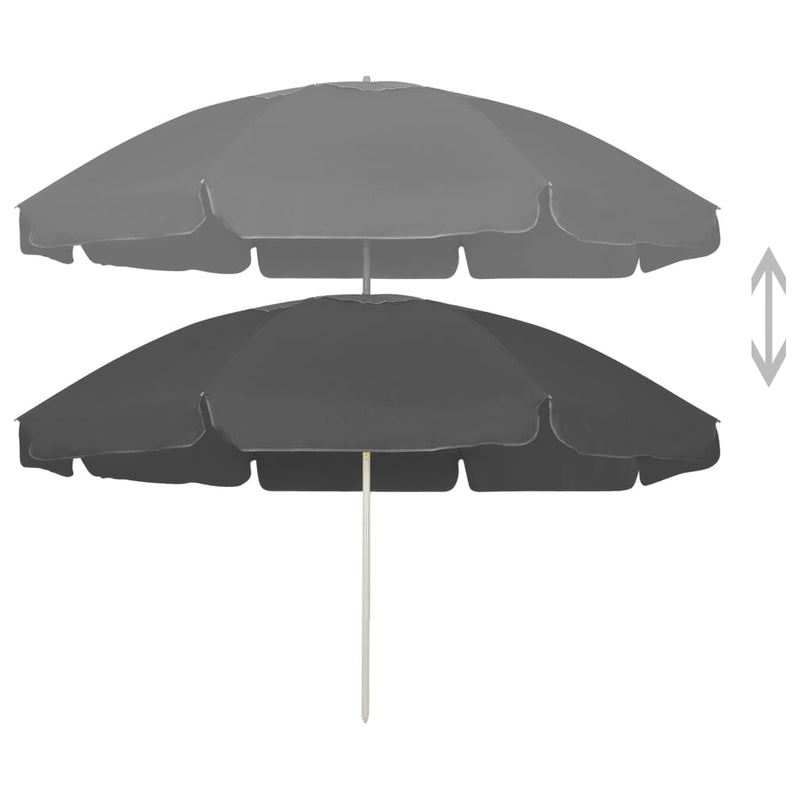 Afbeelding laden in galerijviewer, Vidaxl strandparasol 240 cm antracietkleurig
