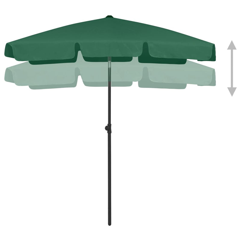 Afbeelding laden in galerijviewer, VidaXL Strandparasol 180x120 cm groen
