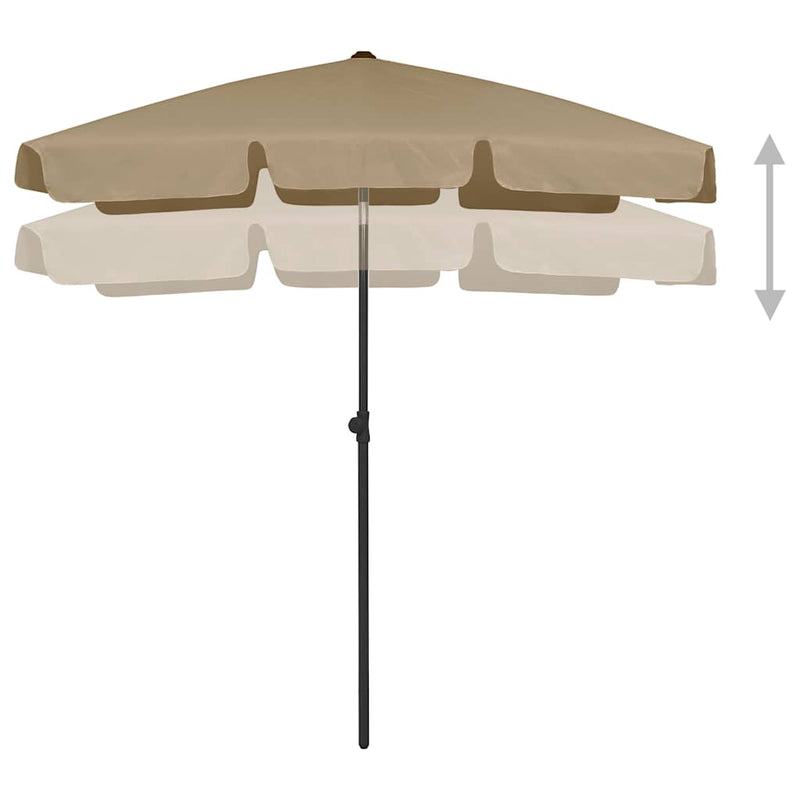 ギャラリービューアに画像をロードする, Vidaxl strandparasol 180x120 cm taupe
