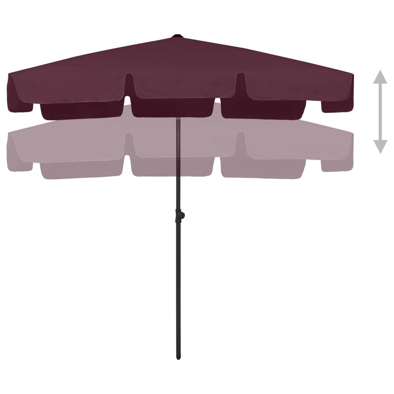 Load image into Gallery viewer, Vidaxl strandparasol 200x125 cm bordeauxrood
