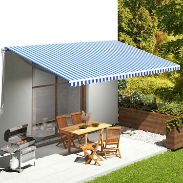 Vidaxl vervangingsdoek voor luifel 6x3,5 m blauw en wit