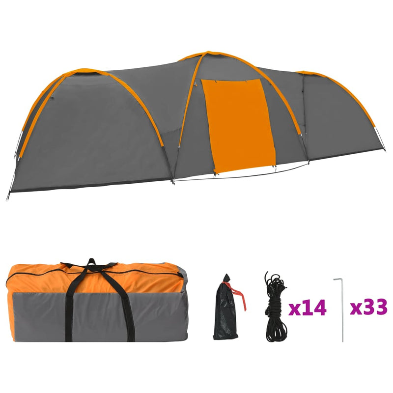 Load image into Gallery viewer, Vidaxl iglotent 8-persoons 650x240x190 cm grijs en oranje

