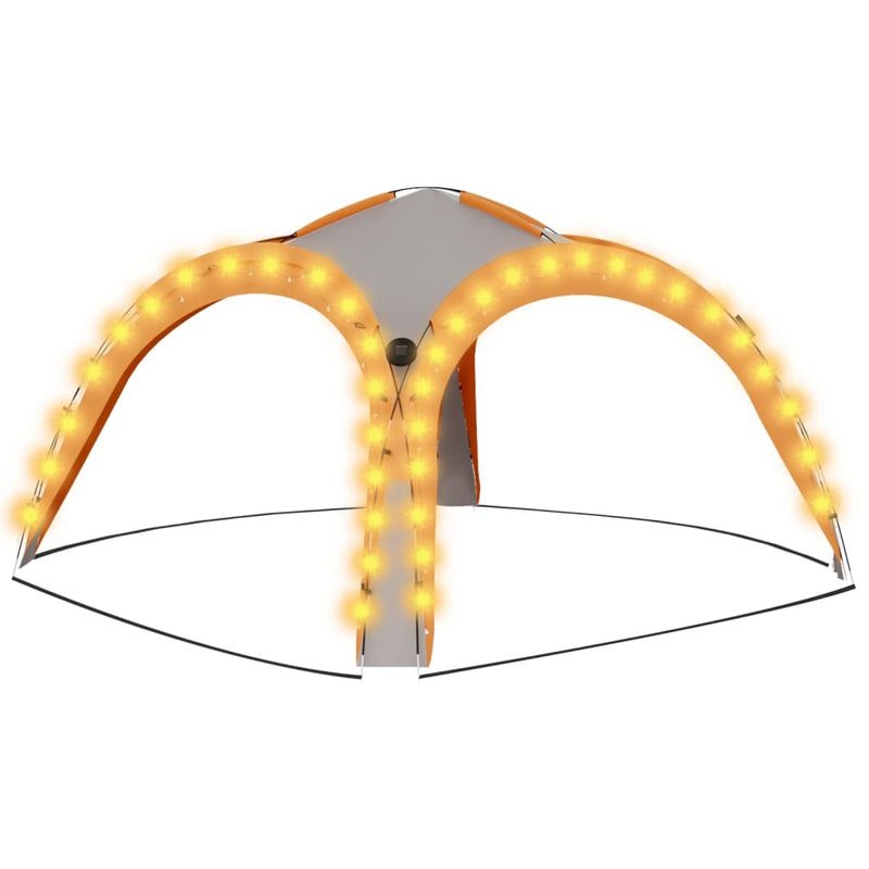 Load image into Gallery viewer, Vidaxl partytent met led en 4 zijwanden 3,6x3,6x2,3 m grijs en oranje
