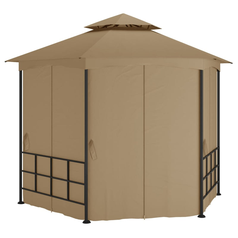 Chargez l'image dans la visionneuse de la galerie, Vidaxl prieel met zijwanden 3,1x2,7 m taupe
