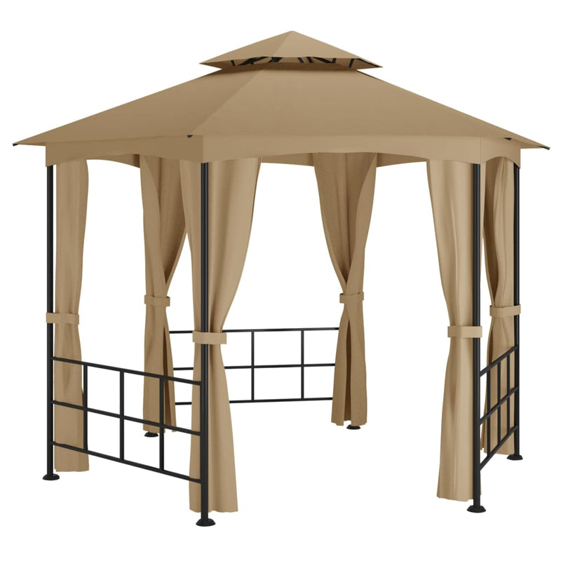 Chargez l'image dans la visionneuse de la galerie, Vidaxl prieel met zijwanden 3,1x2,7 m taupe
