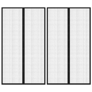 Vidaxl insectendeurgordijnen 2 st magnetisch 200x80 cm zwart